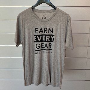 CycleBar Men’s Tee - Earn Every Gear - Gray/Black - NWT